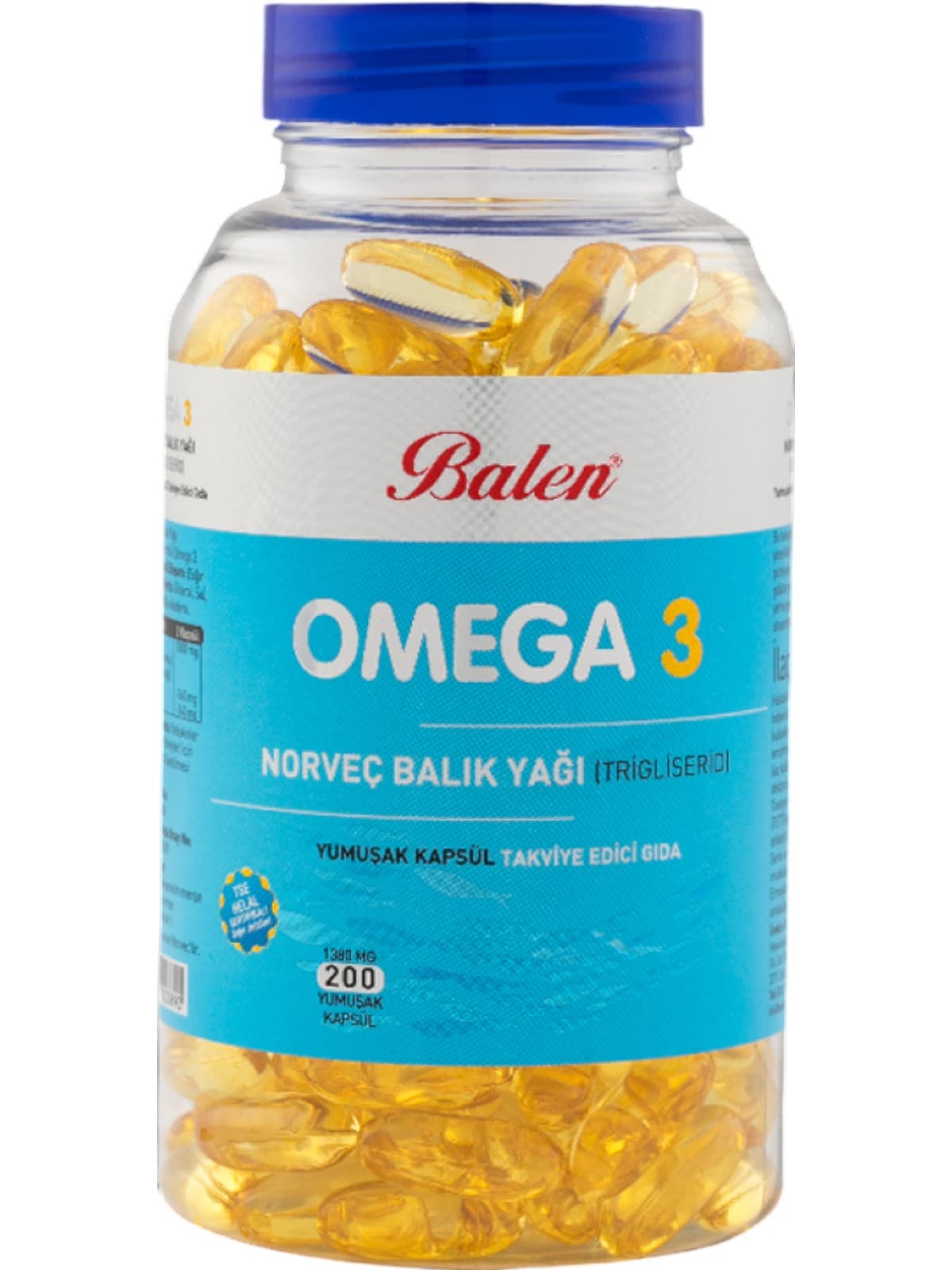 Balen Omega 3 Norveç Balık Yağı (Trigliserid Form) 1380 mg 200 Yumuşak Kapsül