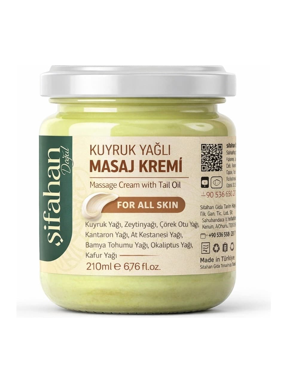 ŞİFAHAN Kuyruk Yağı, Zeytinyağı ve Çörek Otu Yağlı Rahatlatıcı Masaj Kremi