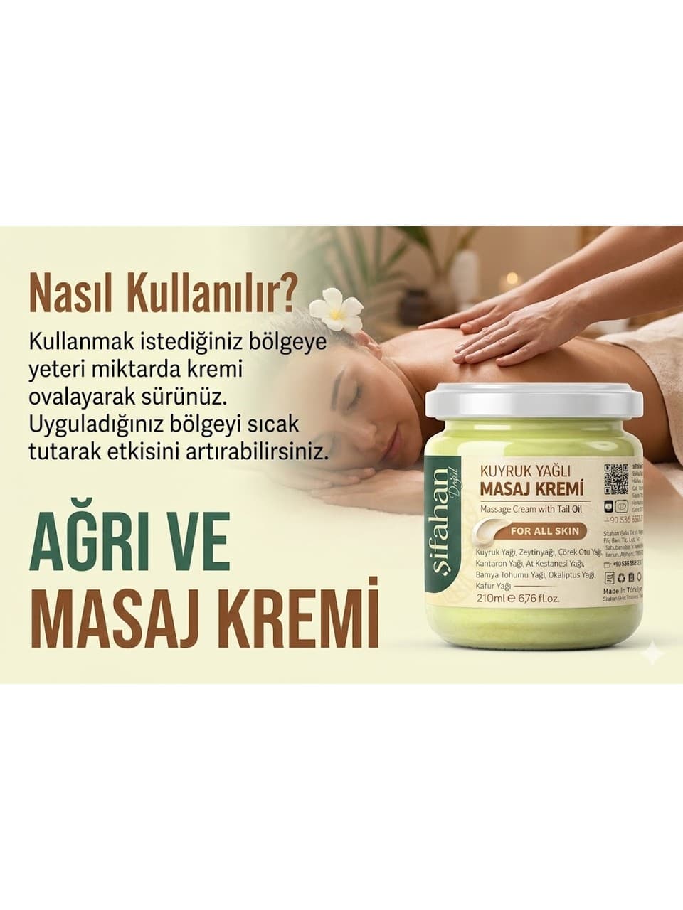 ŞİFAHAN Kuyruk Yağı, Zeytinyağı ve Çörek Otu Yağlı Rahatlatıcı Masaj Kremi