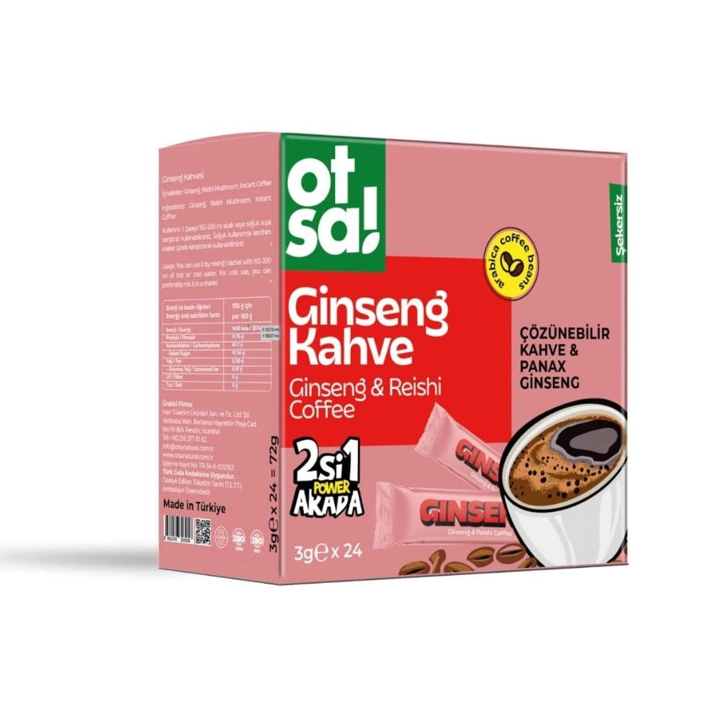 OTSA Ginseng ve Reishi Kahve Stick 24’lü – Şeker İlavesiz