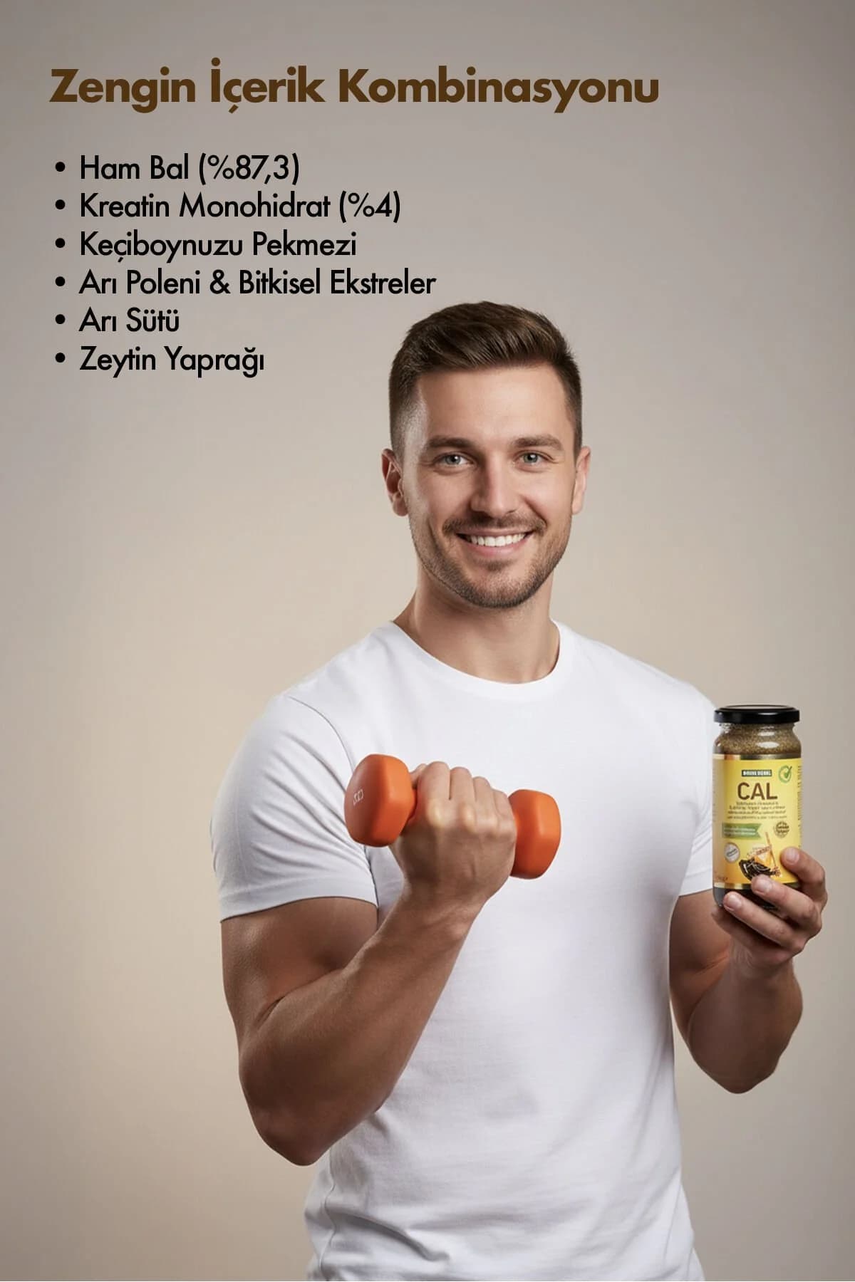 AksuVital CAL Keçiboynuzu Pekmezli, Arı Sütlü ve Zeytin Yapraklı Macun 300 g