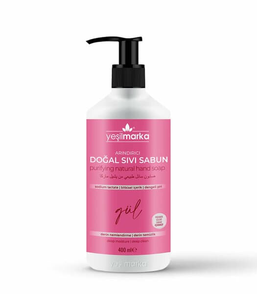 YEŞİL MARKA DOĞAL SIVI SABUN - GÜL 400 ML