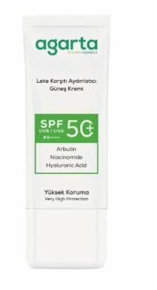 AGARTA DOĞAL GÜNEŞ KREMİ LEKE KARŞITI AYDINLATICI 50 SPF