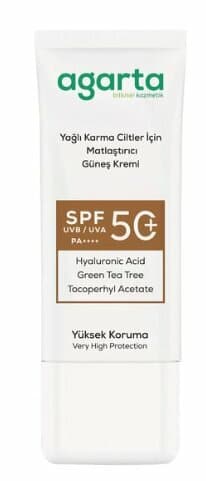 AGARTA DOĞAL GÜNEŞ KREMİ YAĞLI KARMA CİLTLER İÇİN MATLAŞTIRICI 50 SPF