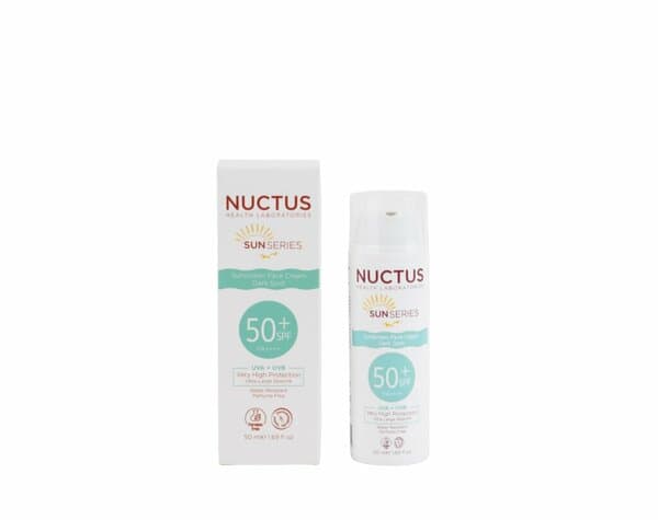 NUCTUS GÜNEŞ KORUYUCU KREM LEKELİ CİLTLER SPF50 + 50ML