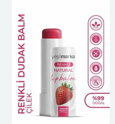 YEŞİL MARKA RENKLİ DOĞAL DUDAK BALMI-ÇİLEK 5 GR