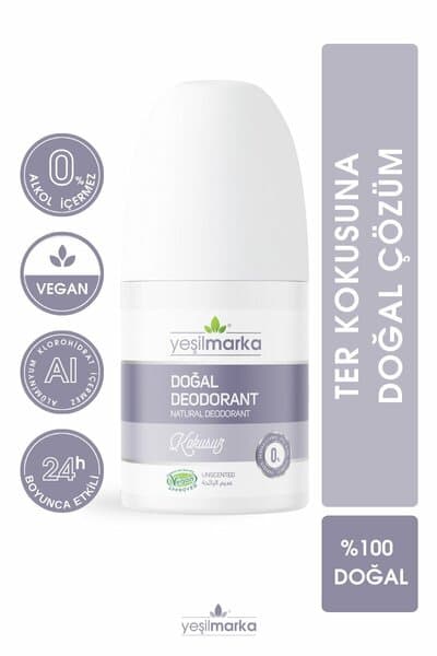 YEŞİL MARKA DOĞAL DEODORANT - KOKUSUZ 50 ML