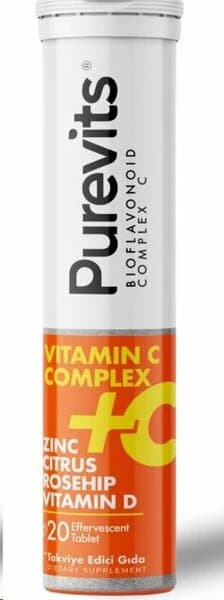 PUREVITS VİTAMİN C ZN CİTRUS ROSEHİP EFERVESAN 20 AD.