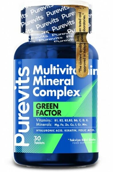 PUREVITS MULTİVİTAMİN & MİNERAL COMPLEX 1250MGX 30 TABLET
