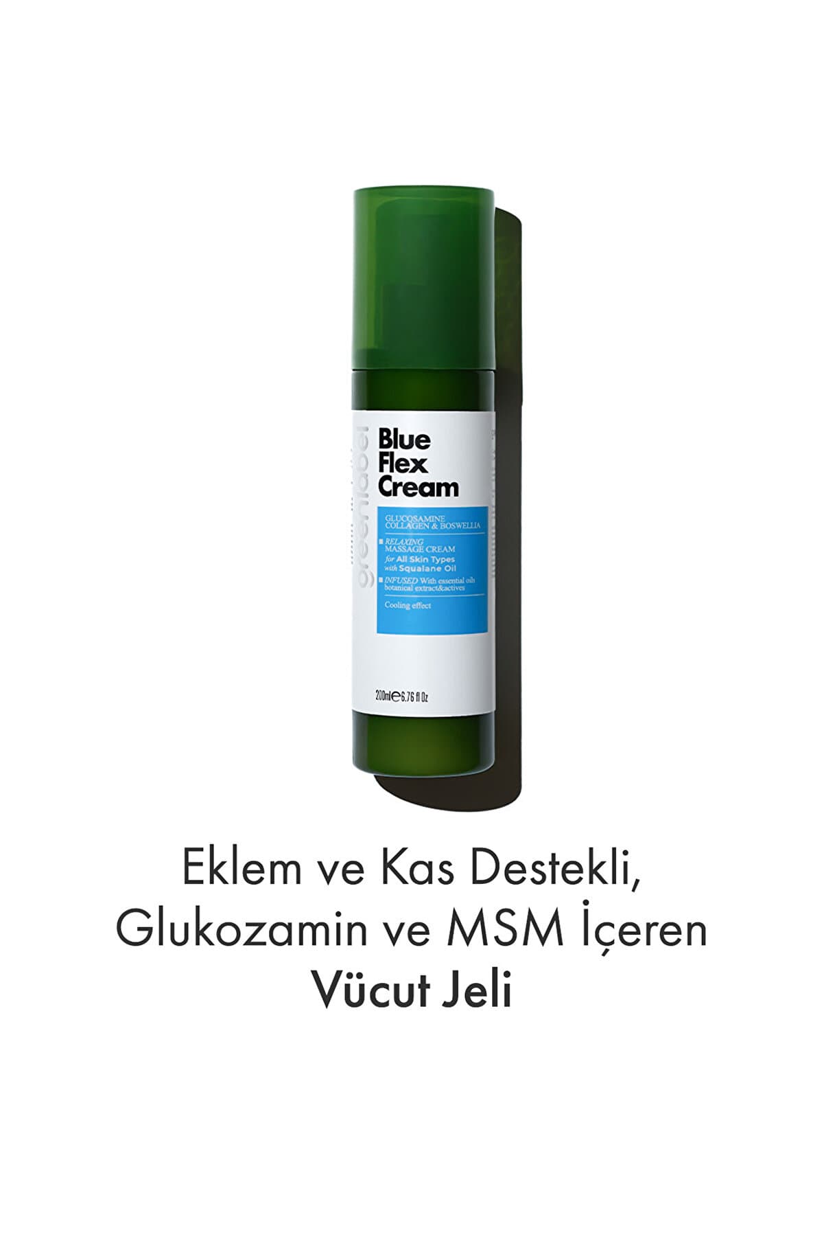 Green Label Blue Flex Cream - Köpek Balığı Kıkırdağı Glukozamin Glucosamine Msm Vücut Jeli Eklem Ve Kas 200 Ml.