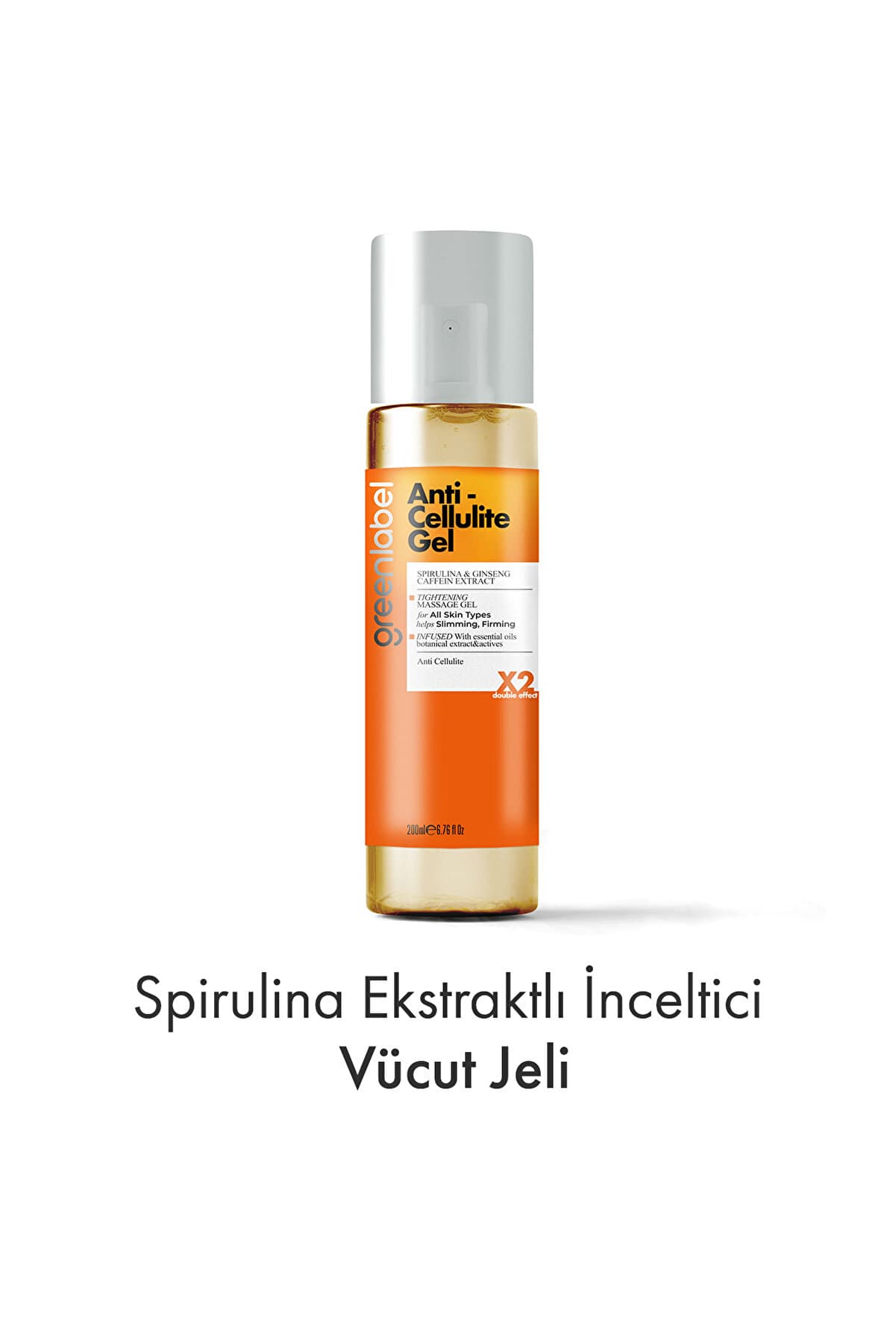 Green Label Anti Cellulite Gel-spirulina Ginseng Ve Kafein Ekstraktlı Sıkılaştırıcı Vücut Jeli 200 Ml.