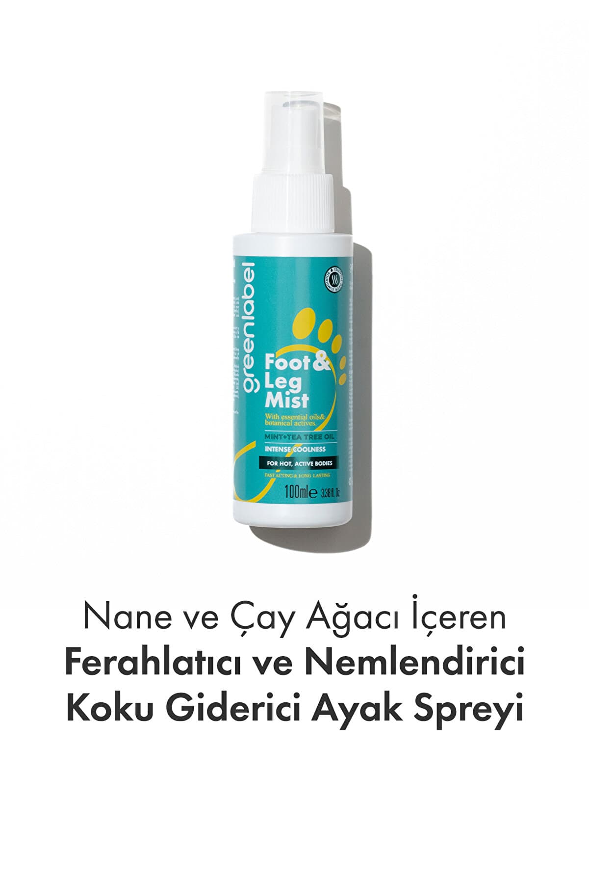 Green Label Nane ve Çay Ağacı İçeren Ayak Koku Giderici Sprey 100 ml
