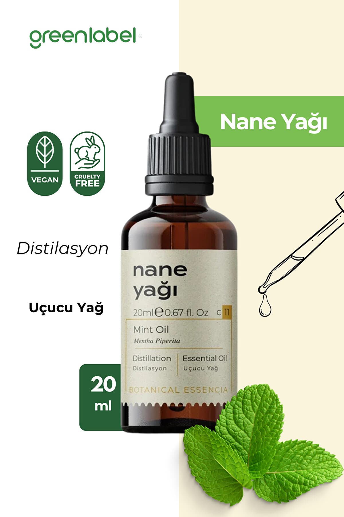 Green Label Nane Yağı %100 Doğal Ve Saf 20ml