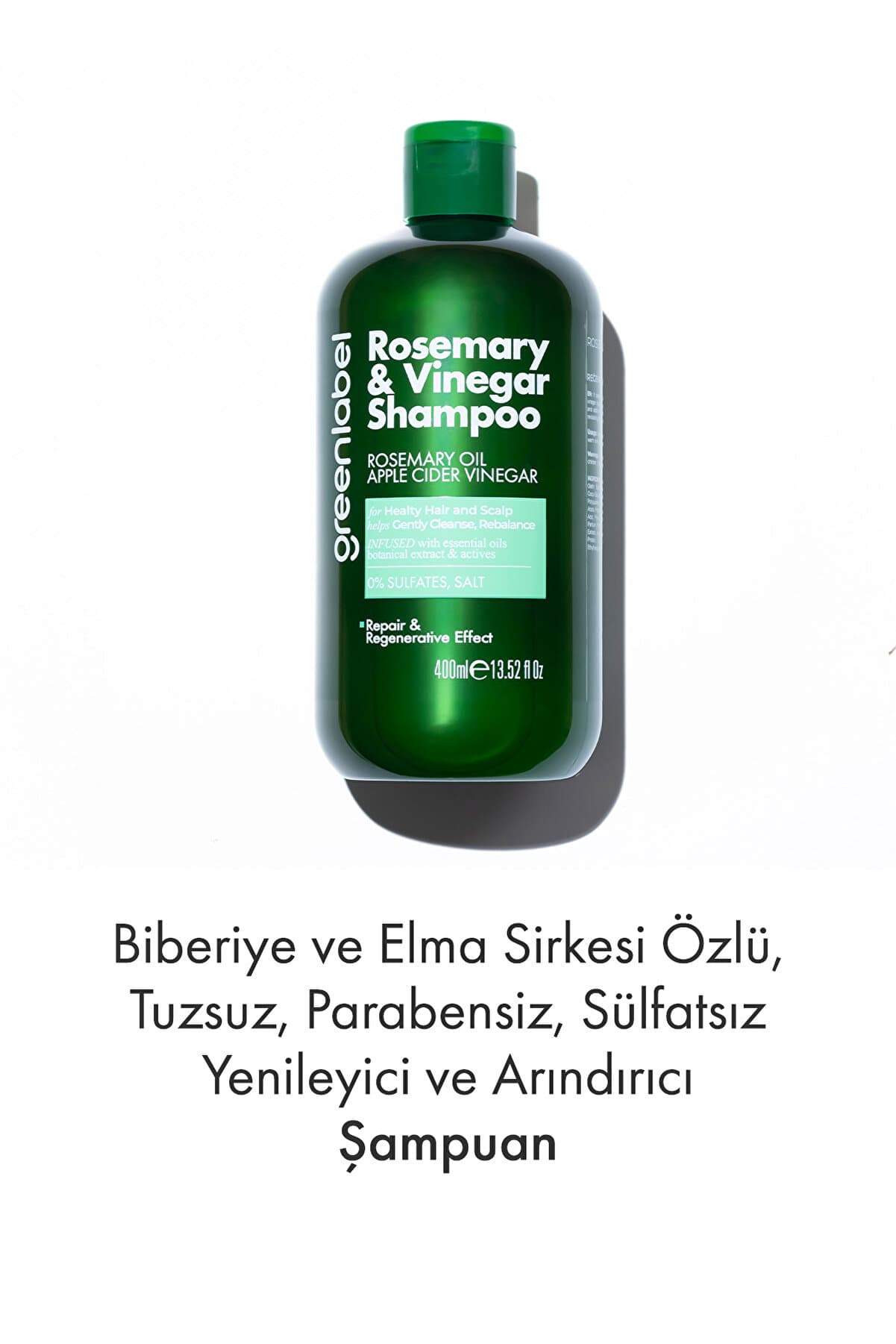 Green Label Biberiye Ve Elma Sirkesi Özlü Tuzsuz Parabensiz Sülfatsız Yenileyici Ve Arındırıcı şampuan 400 ml