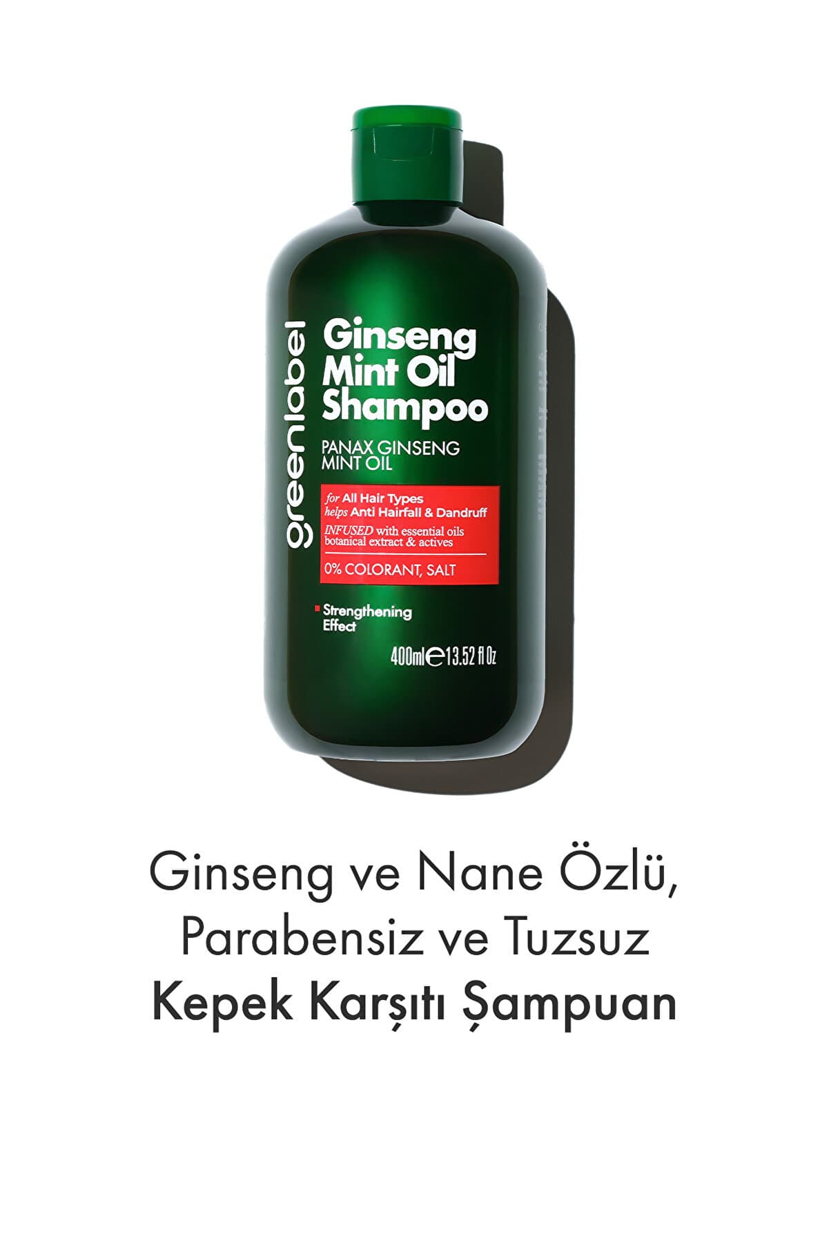 Green Label Greenlabel Ginseng Ve Nane Özlü Parabensiz Tuzsuz Kepek Karşıtı Bakım Ve Onarım Şampuanı 400ml