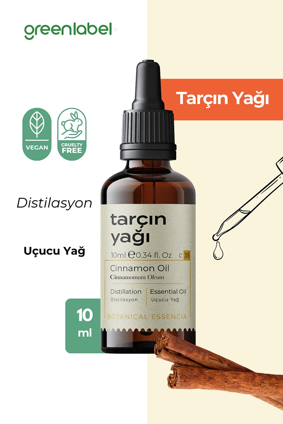 Green Label Tarçın Yağı %100 Doğal Ve Saf 10ml
