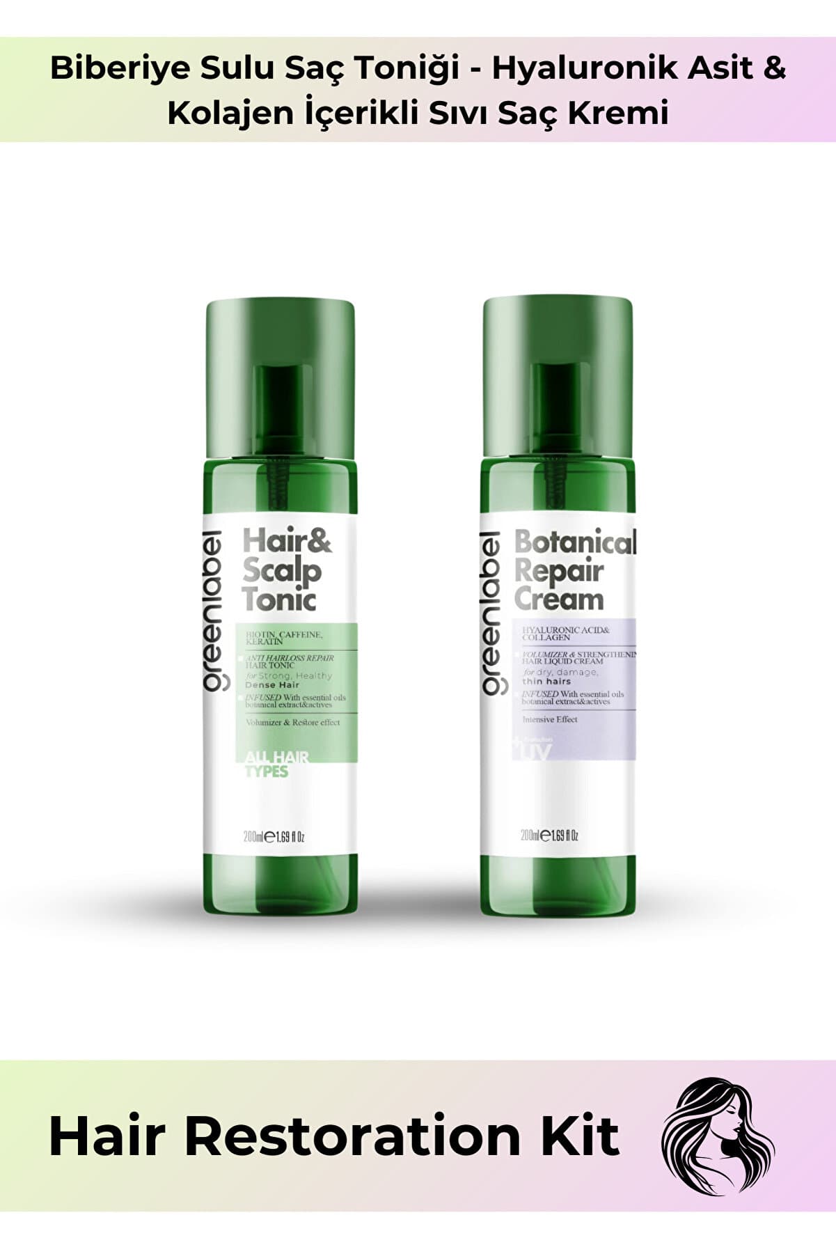 Green Label Hair Restoration Kit Onarıcı Saç Bakım Seti