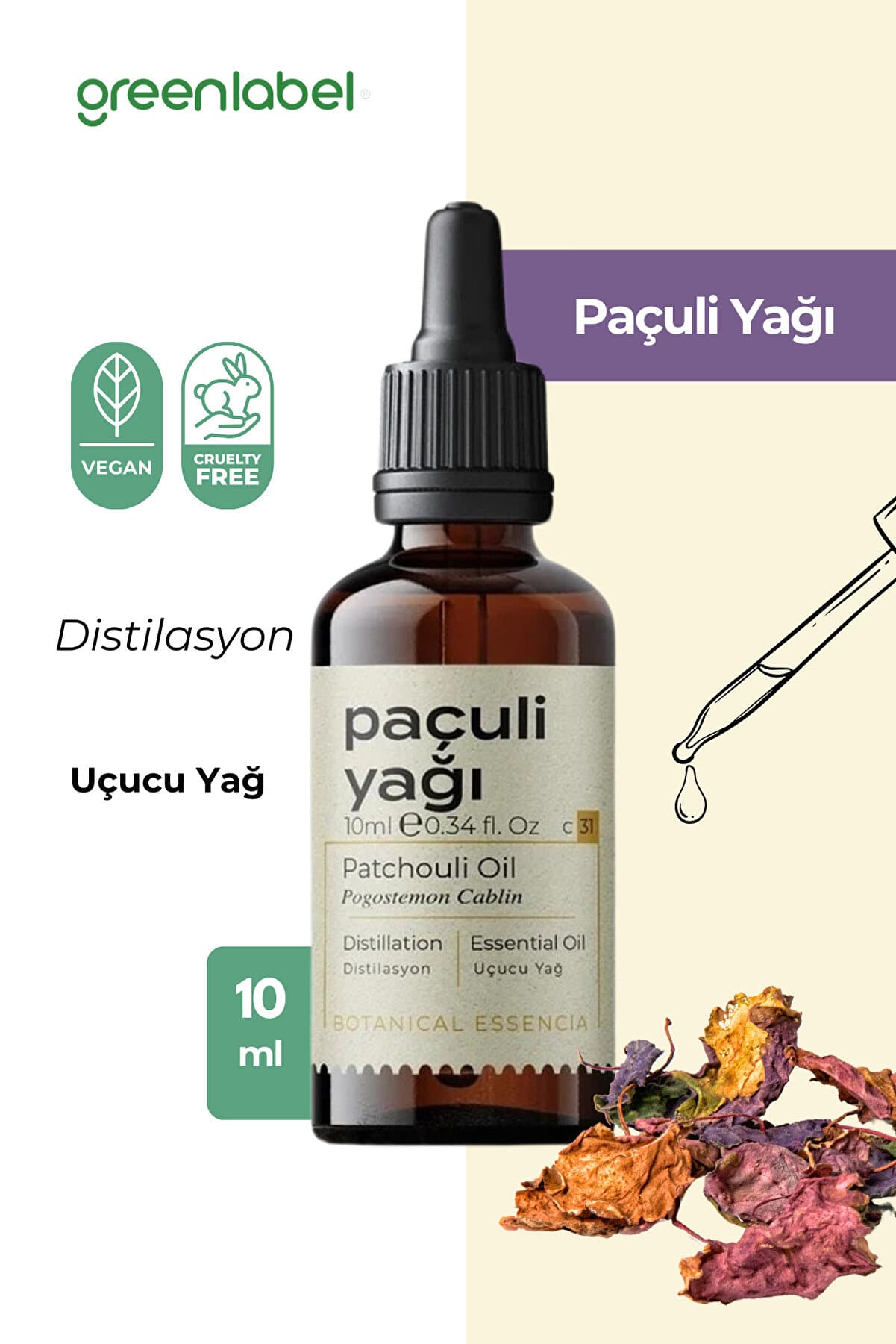 Green Label Paçuli Yağı %100 Doğal Ve Saf 10ml