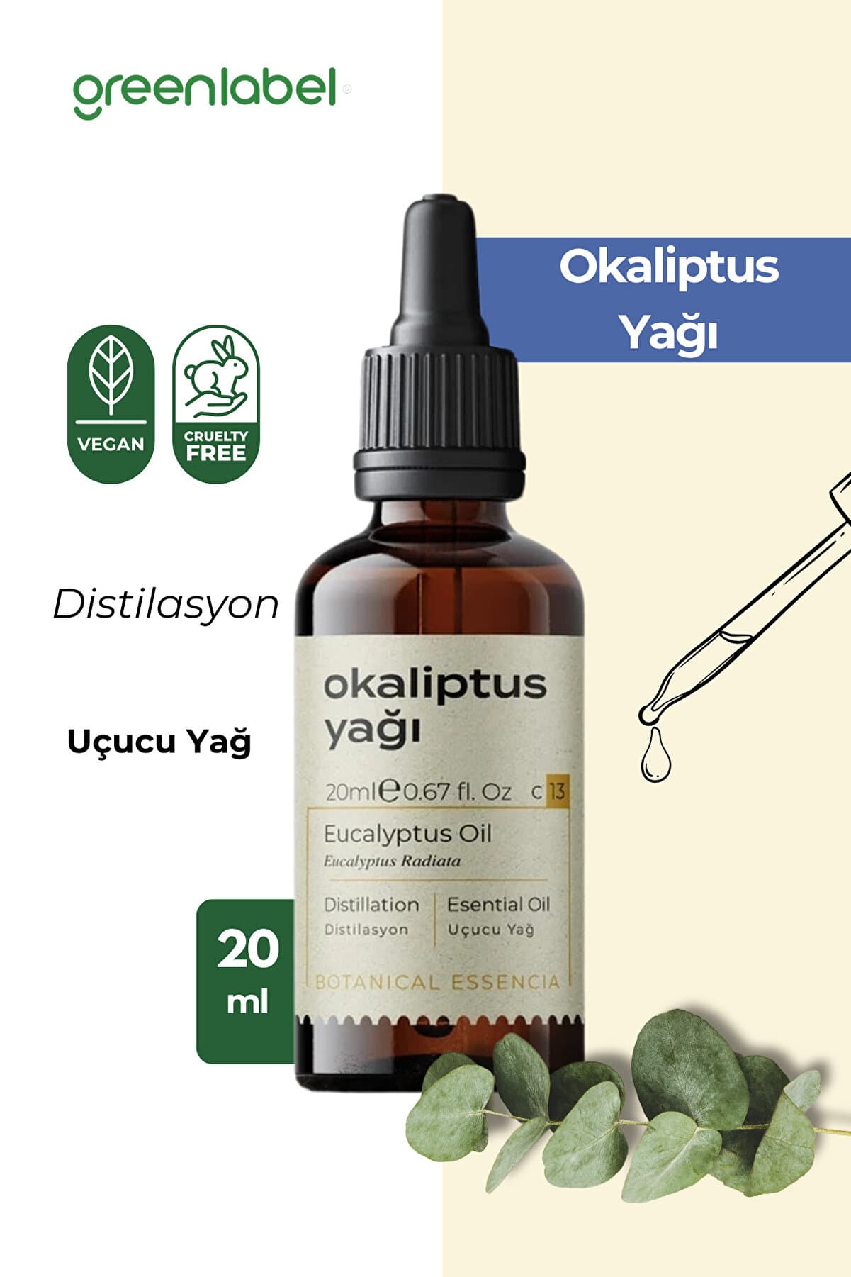 Green Label Okaliptus Yağı %100 Doğal Ve Saf 20ml