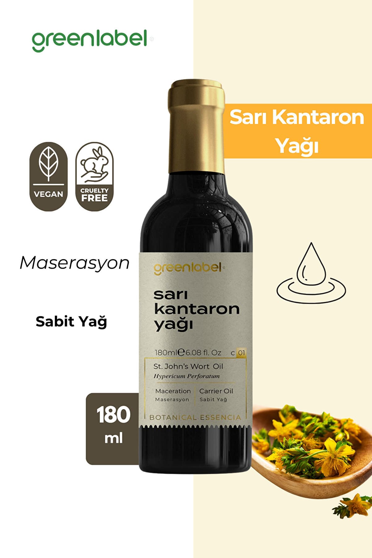 Green Label Greenlabel Sarı Kantaron Yağı 180 ml