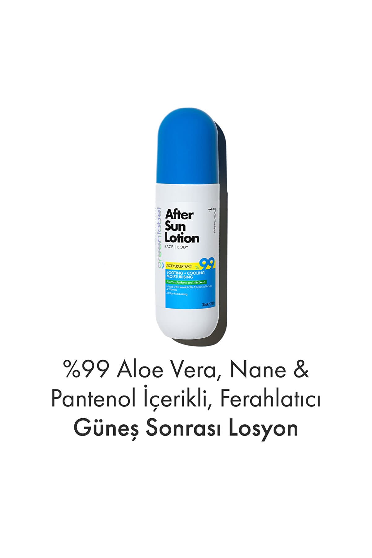 Green Label Güneş Sonrası Vücut Losyonu Aloe Vera Ve Nane Ekstraktı Içeren After Sun Body Lotion 200 ml
