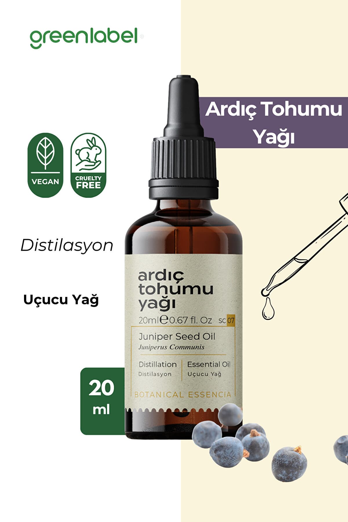 Green Label Ardıç Tohumu Yağı %100 Doğal Ve Saf 20ml