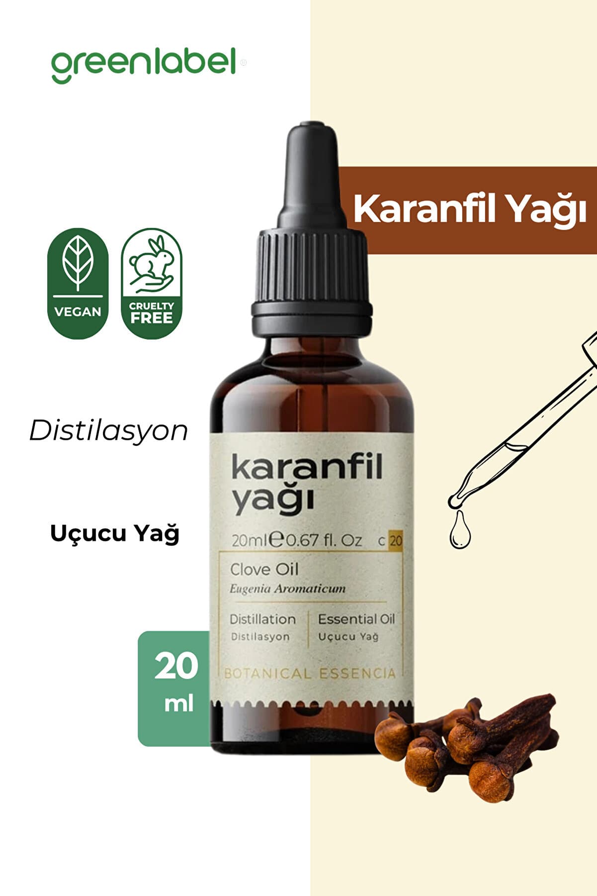 Green Label Karanfil Yağı %100 Doğal Ve Saf 20ml