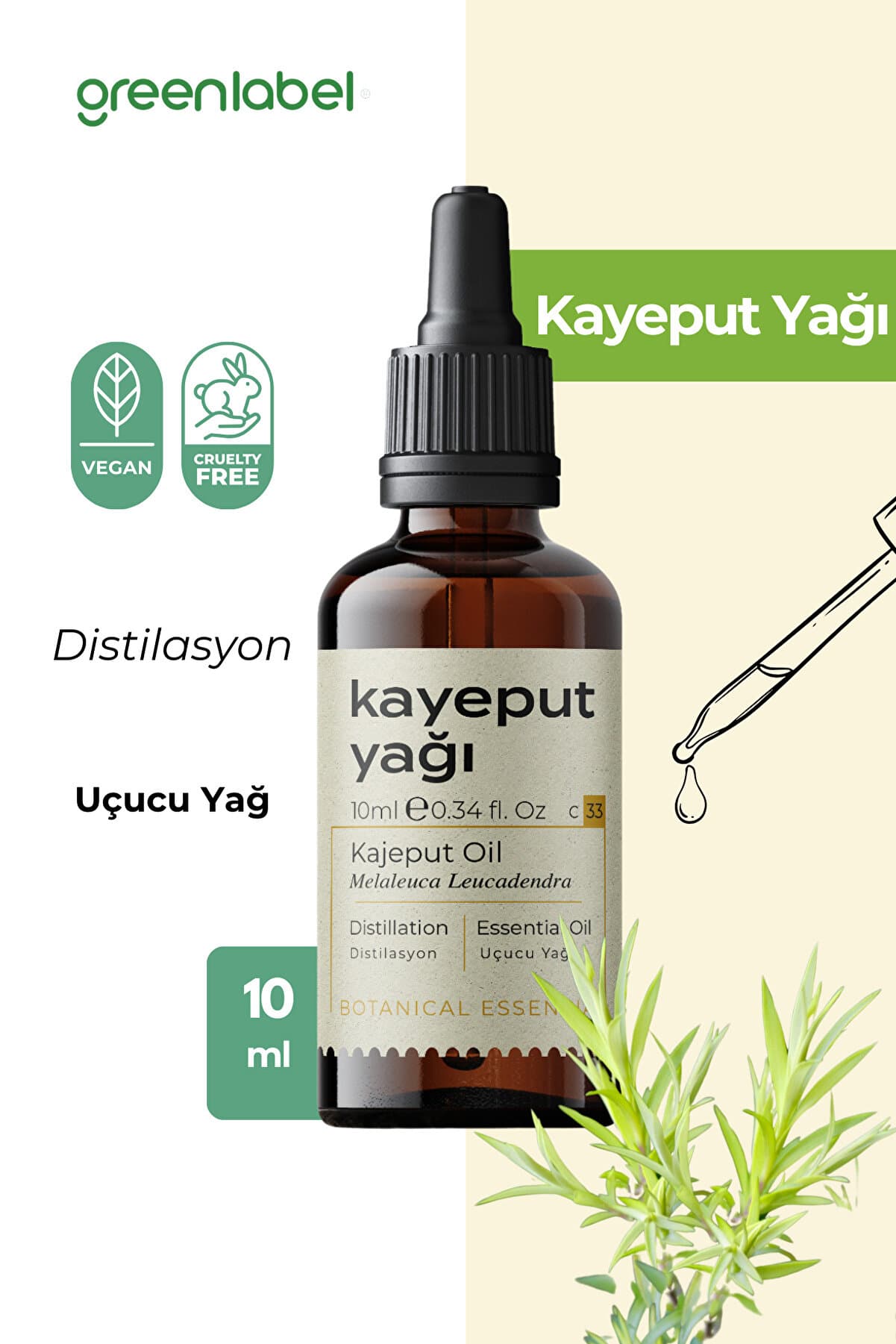 Green Label Kayeput Yağı %100 Doğal Ve Saf 10ml