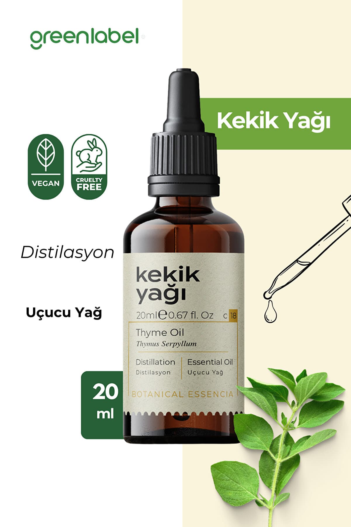 Green Label Kekik Yağı %100 Doğal Ve Saf 20ml