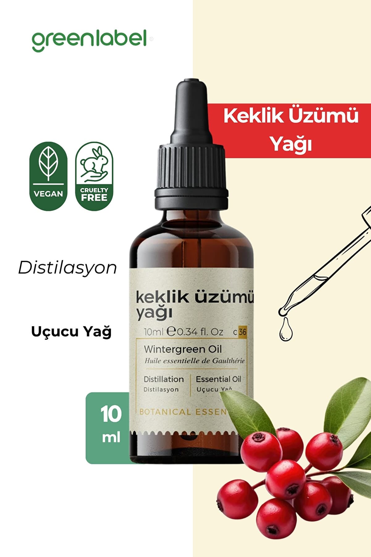Green Label Keklik Üzümü Yağı %100 Saf Doğal Ve Organik 10ml