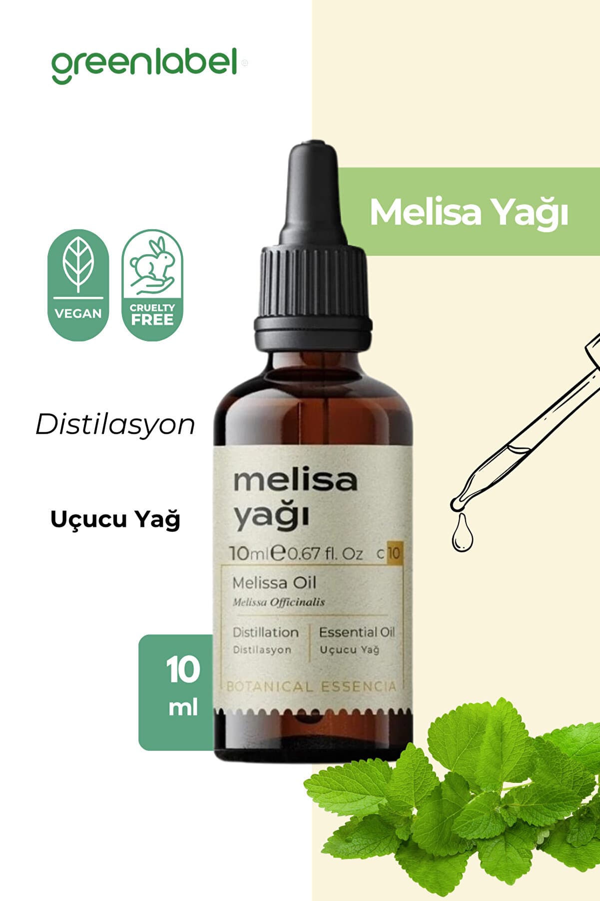 Green Label Melisa Yağı %100 Doğal Ve Saf 10ml