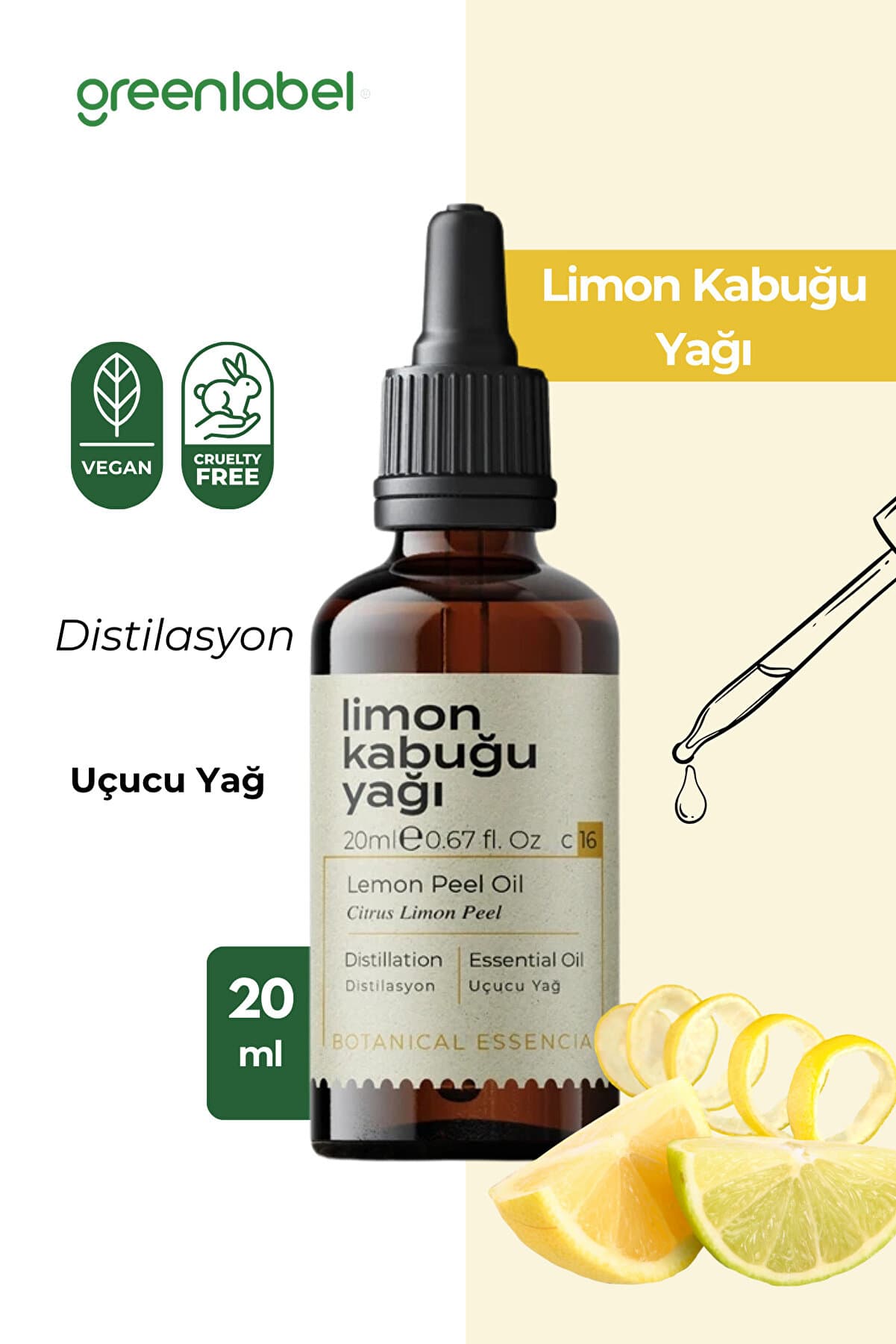 Green Label Limon Yağı %100 Doğal Ve Saf 20ml