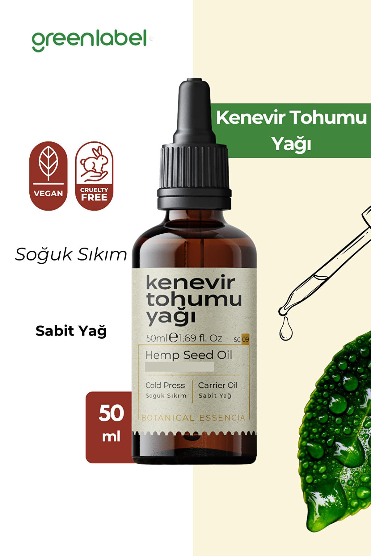 Green Label Kenevir Tohumu Yağı 50 ml