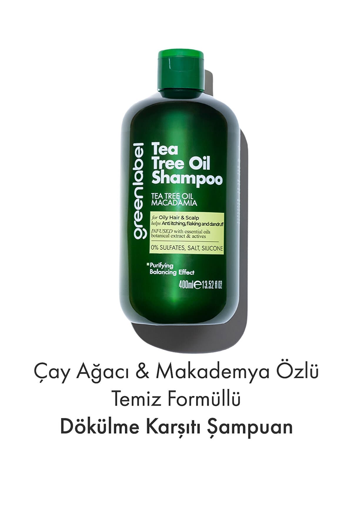 Green Label Çay Ağacı Ve Makademya Özlü Tuzsuz Parabensiz Sülfatsız Ve Silikonsuz Dökülme Karşıtı şampuan 400 ml