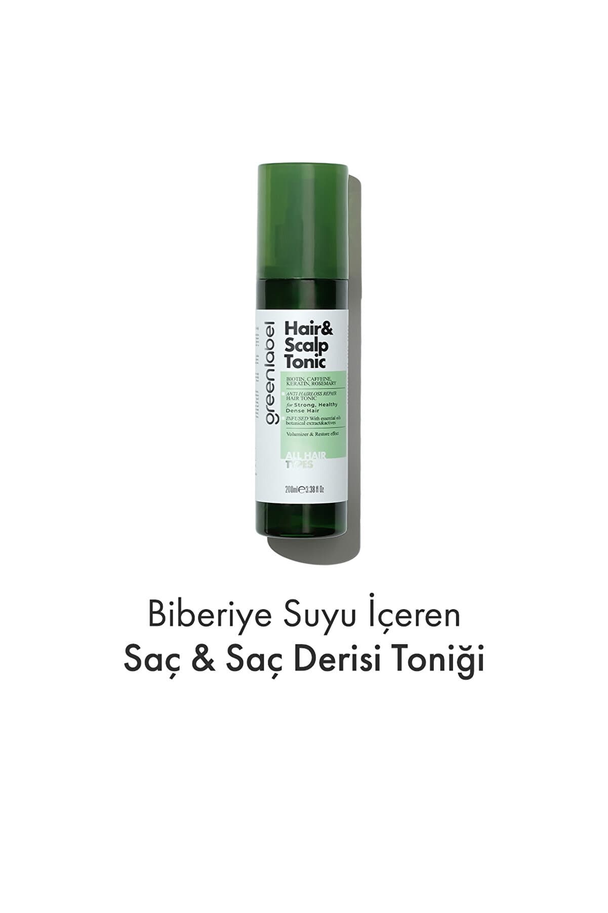 Green Label Biberiye Suyu Dökülme Karşıtı Ve Hızlı Saç Uzatma Etkili Doğal Saç toniği 200 ml