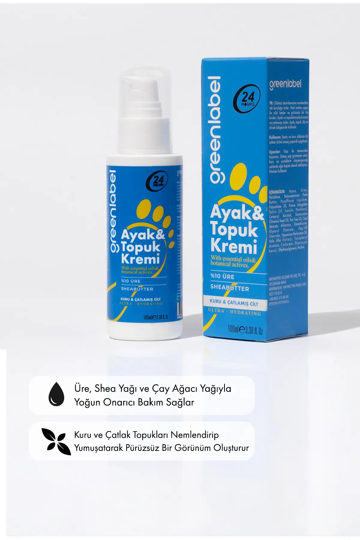 Green Label Nemlendirici Ayak ve Topuk Bakım Kremi 100 ml