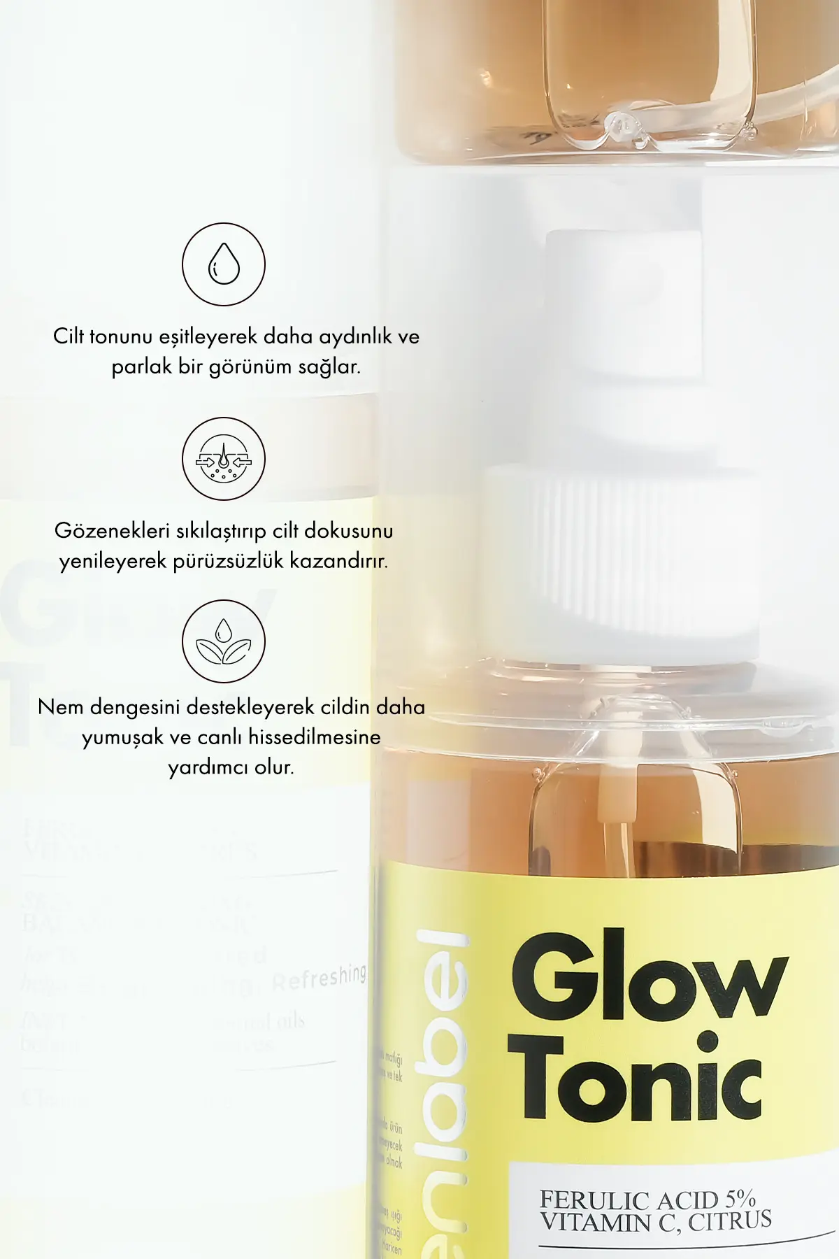 Green Label Glow Tonik Aha Içeren Leke Karşıtı Ve Sıkılaştırıcı Canlandırıcı %5 Ferulic Asit C Vitamini 200ml