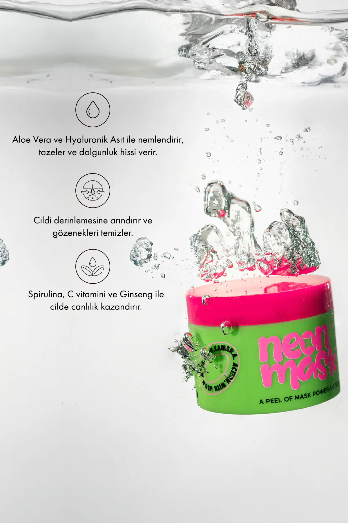 Green Label Neon Mask Cilt Canlanması Ve Kolajen Desteği Sağlayan Yaşlanma, Siyah Nokta Karşıtı Soyulabilir
