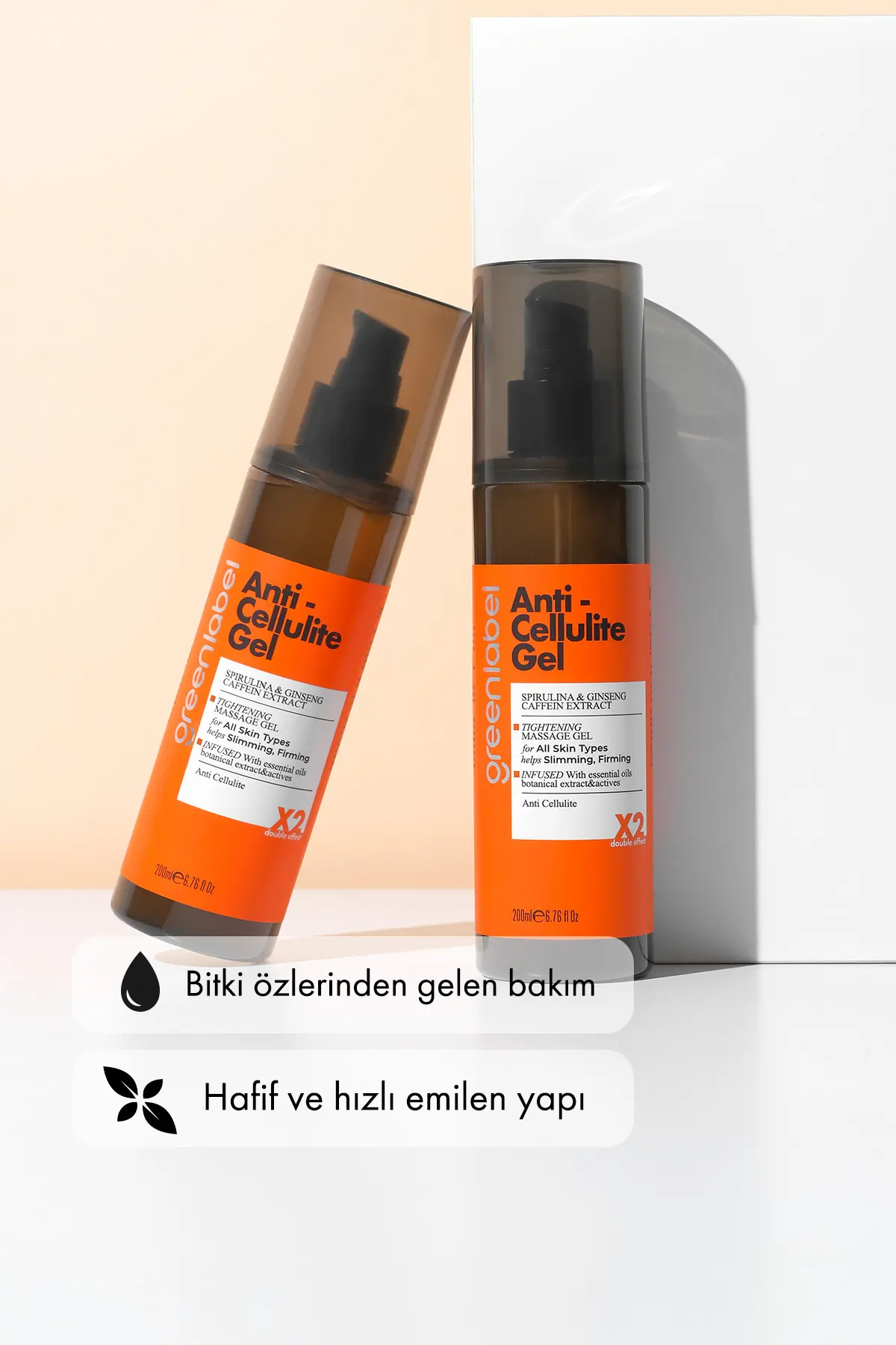 Green Label Anti Cellulite Gel-spirulina Ginseng Ve Kafein Ekstraktlı Sıkılaştırıcı Vücut Jeli 200 Ml.
