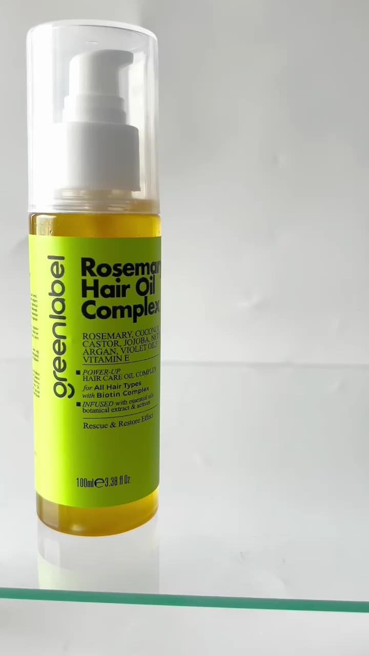 Green Label Biberiye, Hindistan Cevizi Argan ve Isırgan Yağı ile Zenginleştirilmiş Biberiye Saç Bakım Yağı 100ml