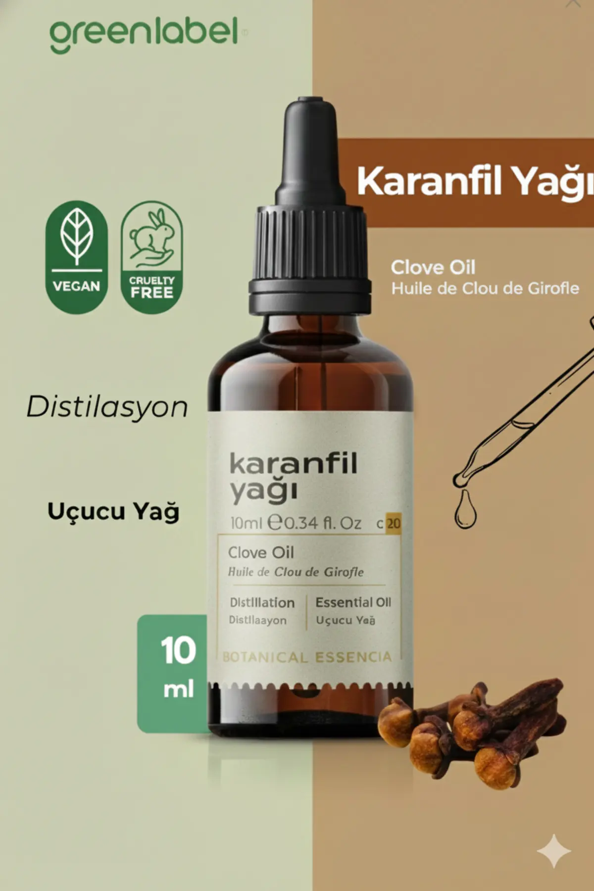 Green Label Karanfil Yağı %100 Doğal Ve Saf 10ml