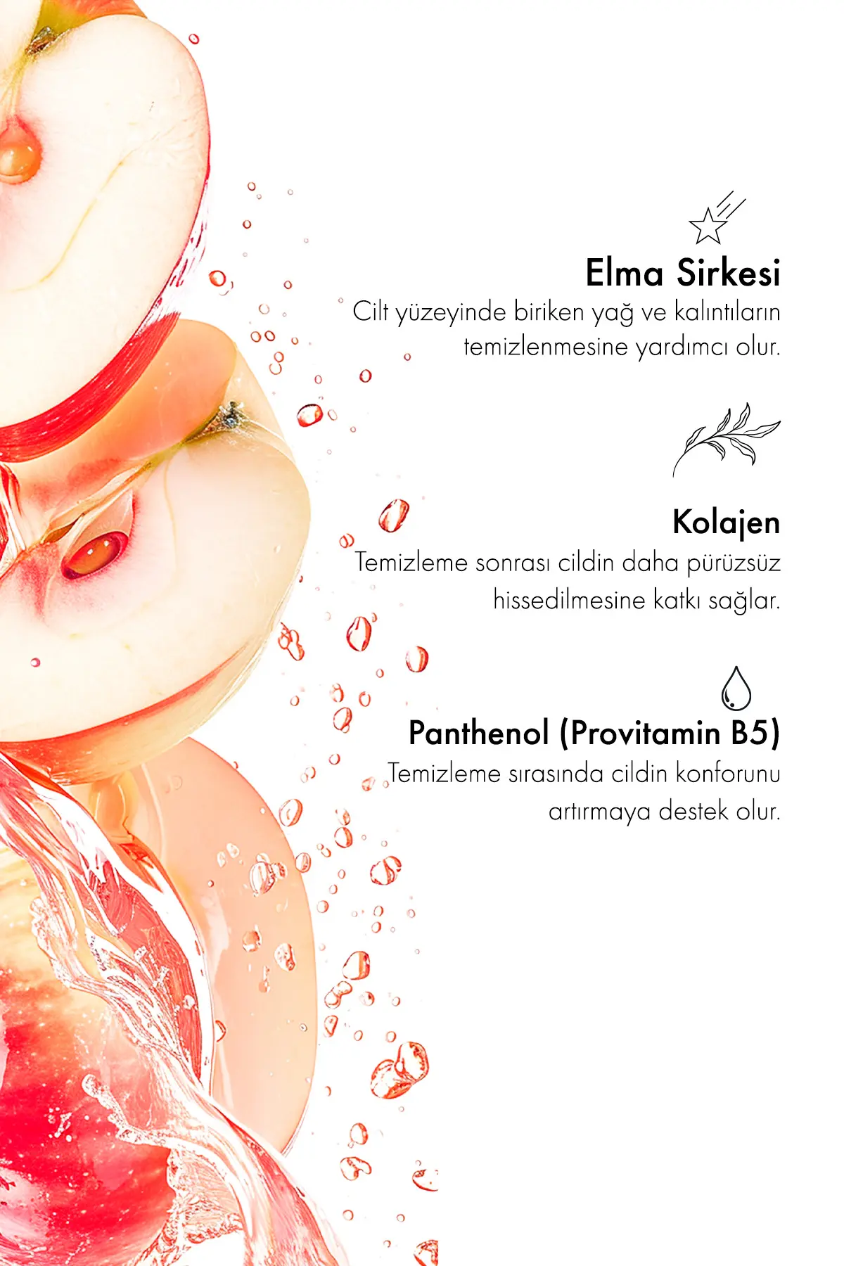 Green Label Purifying Facial Cleanser-Elma Sirkesi Kolajen Özlü Canlandırıcı Arındırıcı Yüz Temizleme Jeli 200ml