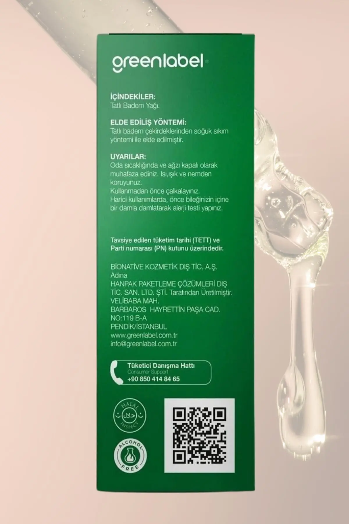 Green Label Tatlı Badem Yağı Soğuk Sıkım %100 Doğal Ve Saf 50ml
