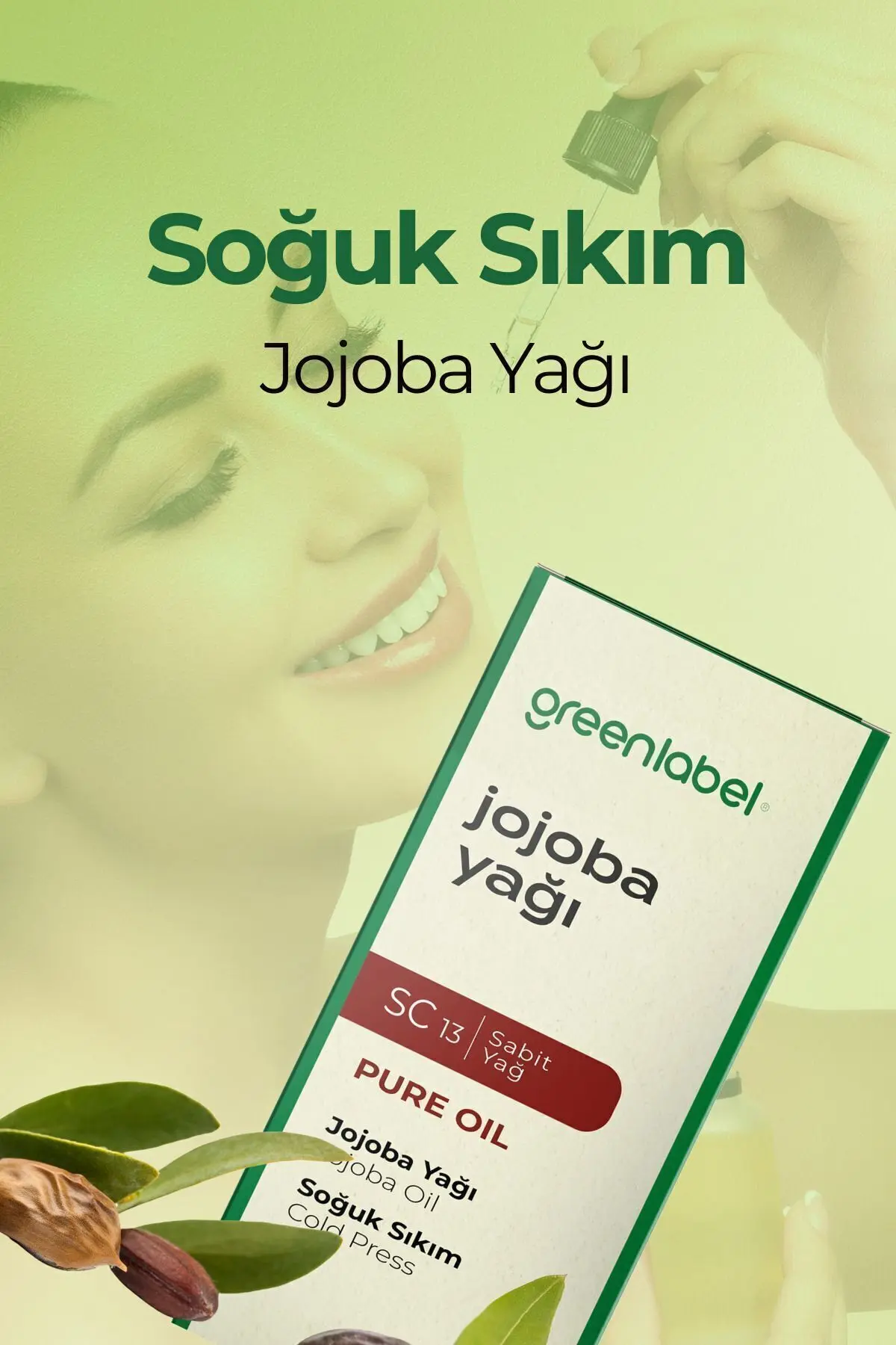 Green Label Jojoba Yağı Soğuk Sıkım %100 Doğal Ve Saf 20ml