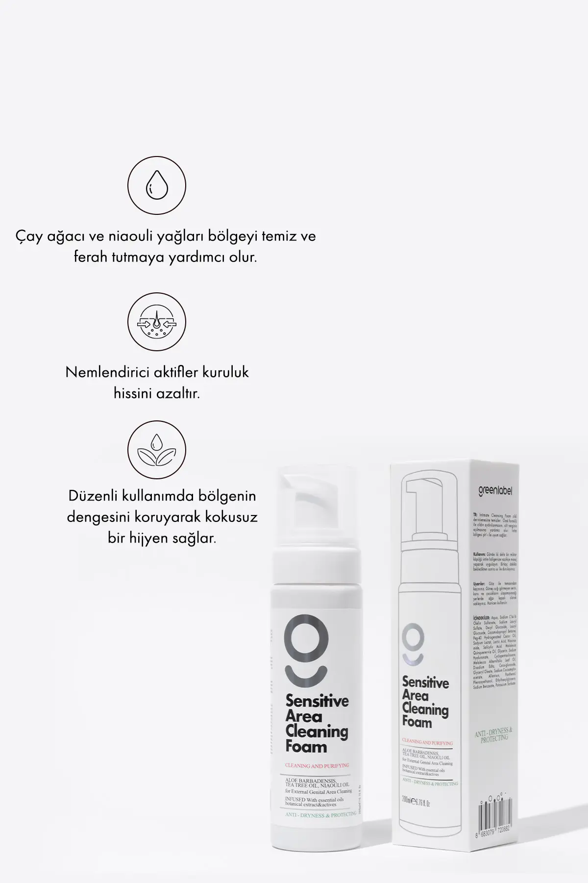 Green Label Genital Bölge Koku Intim Temizleme Köpüğü 200 ml Intim Yıkama Jeli