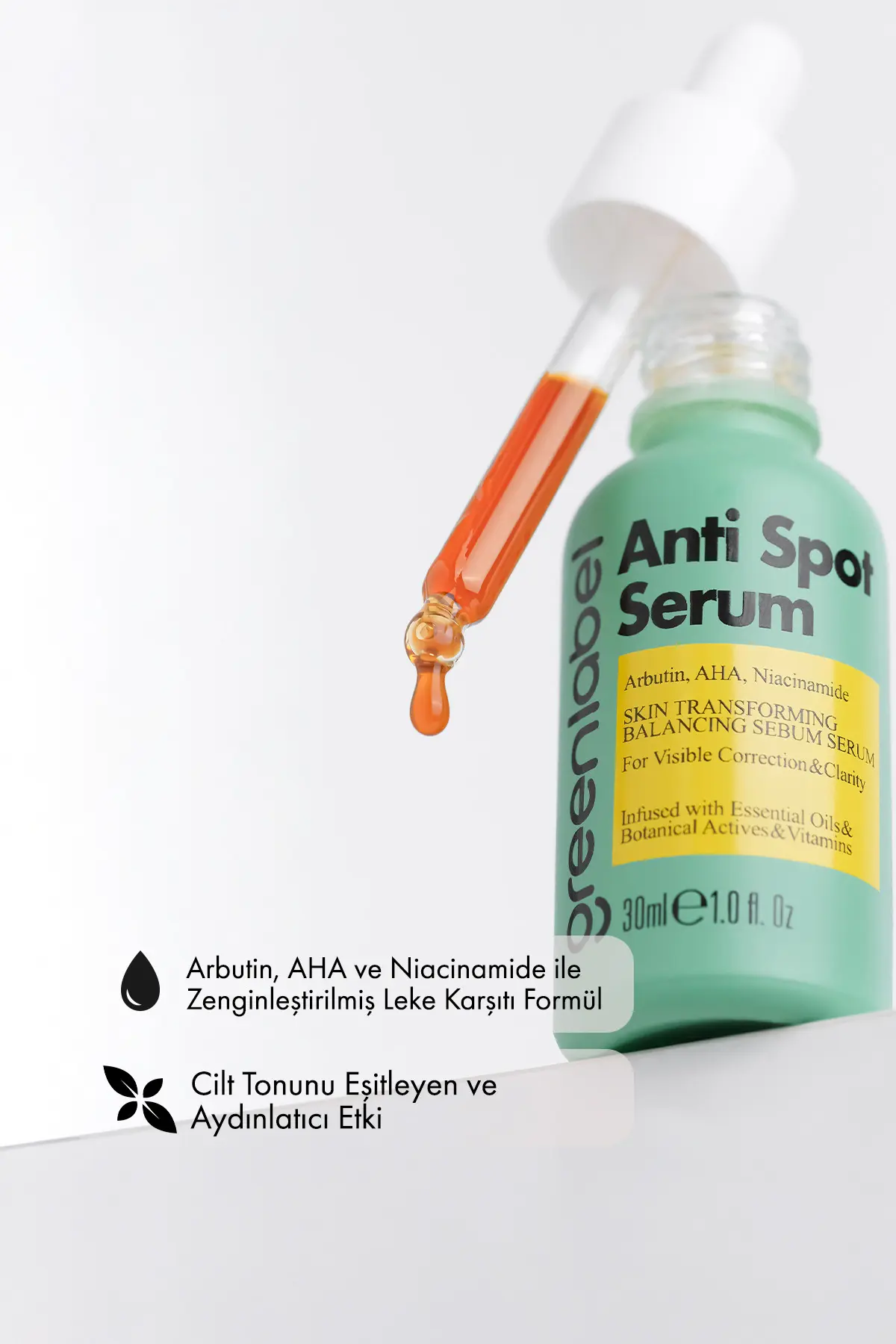 Green Label Anti Spot Serum Leke Karşıtı Ve Cilt Tonu Eşitleyici Arbutin Aha Ve Niacinamide 30 ml