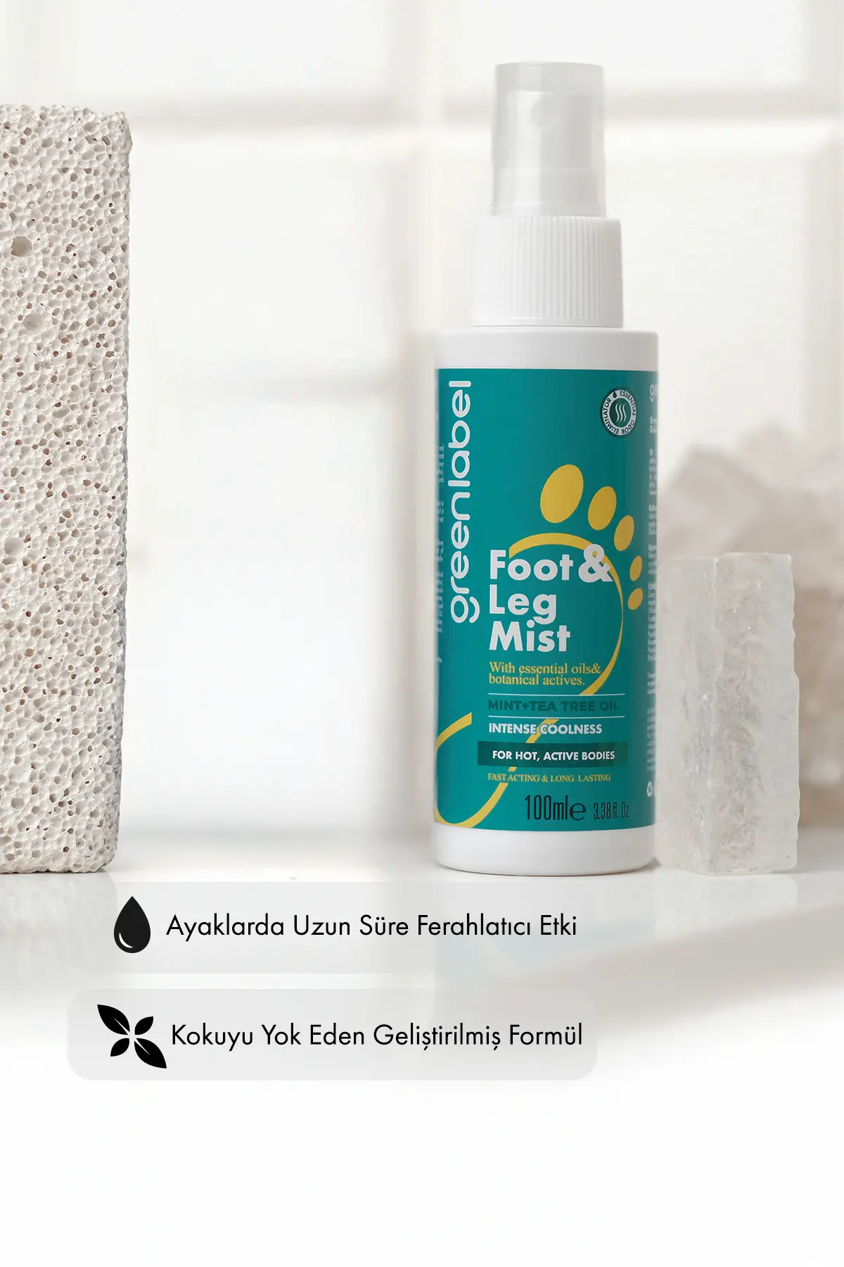 Green Label Nane ve Çay Ağacı İçeren Ayak Koku Giderici Sprey 100 ml