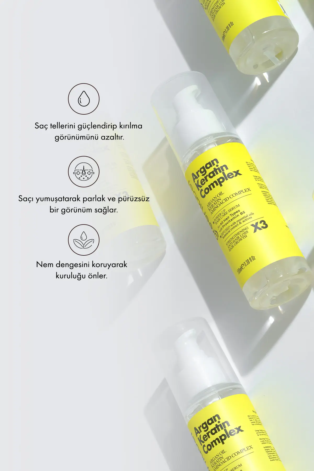 Green Label Argan Yağı, Keratin Ve Panthenol (B5 VİTAMİNİ) Içeren Yoğun Bakım Kompleksi 100 ml