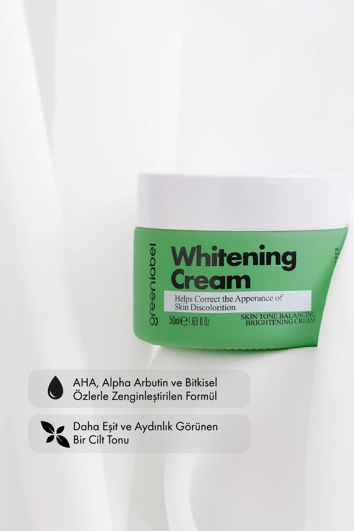 Green Label Greenlabel Aha Içeren Cilt Beyazlatıcı - Renk Tonu Eşitleyici Cilt Kremi 50ml.