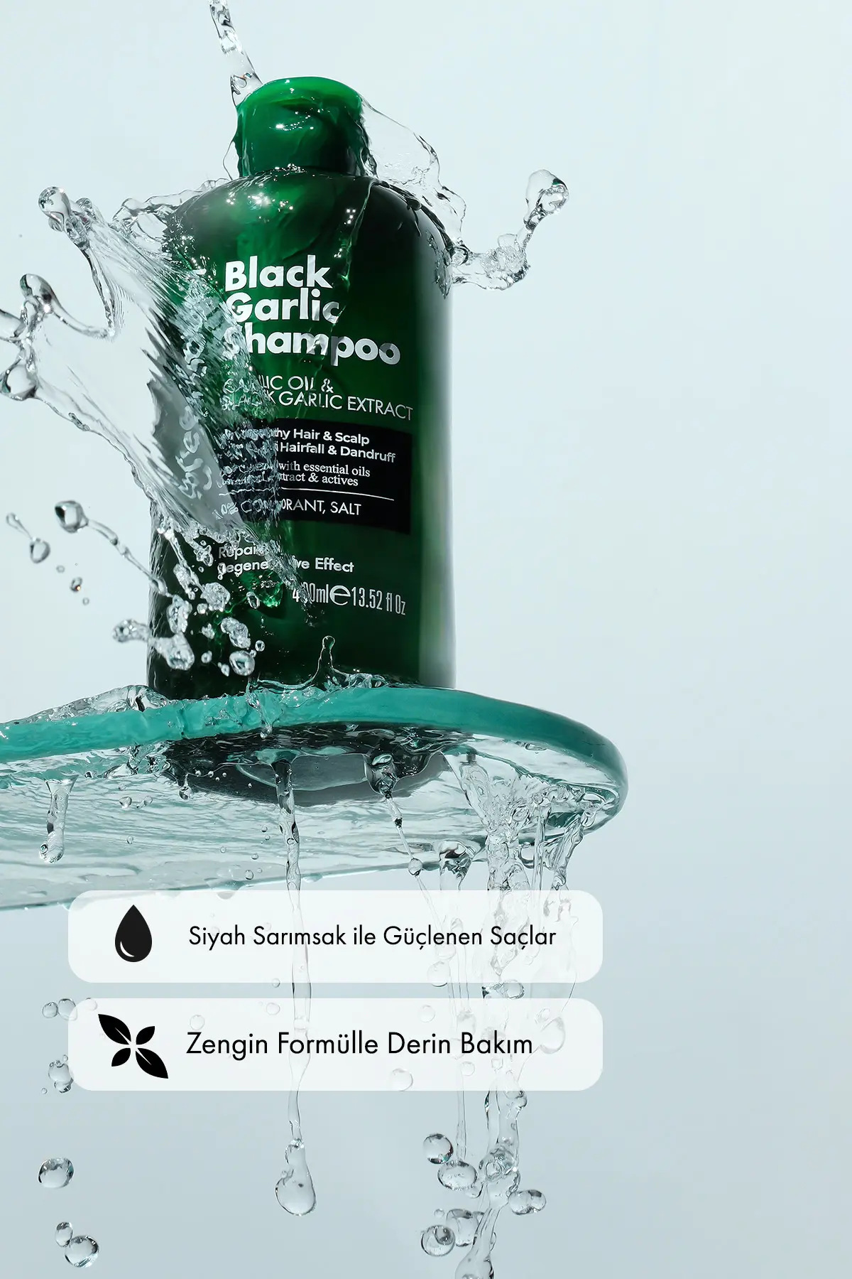 Green Label Greenlabel Siyah Sarımsak Özlü Parabensiz Tuzsuz Dökülme Ve Kepek Karşıtı Şampuan 400ml